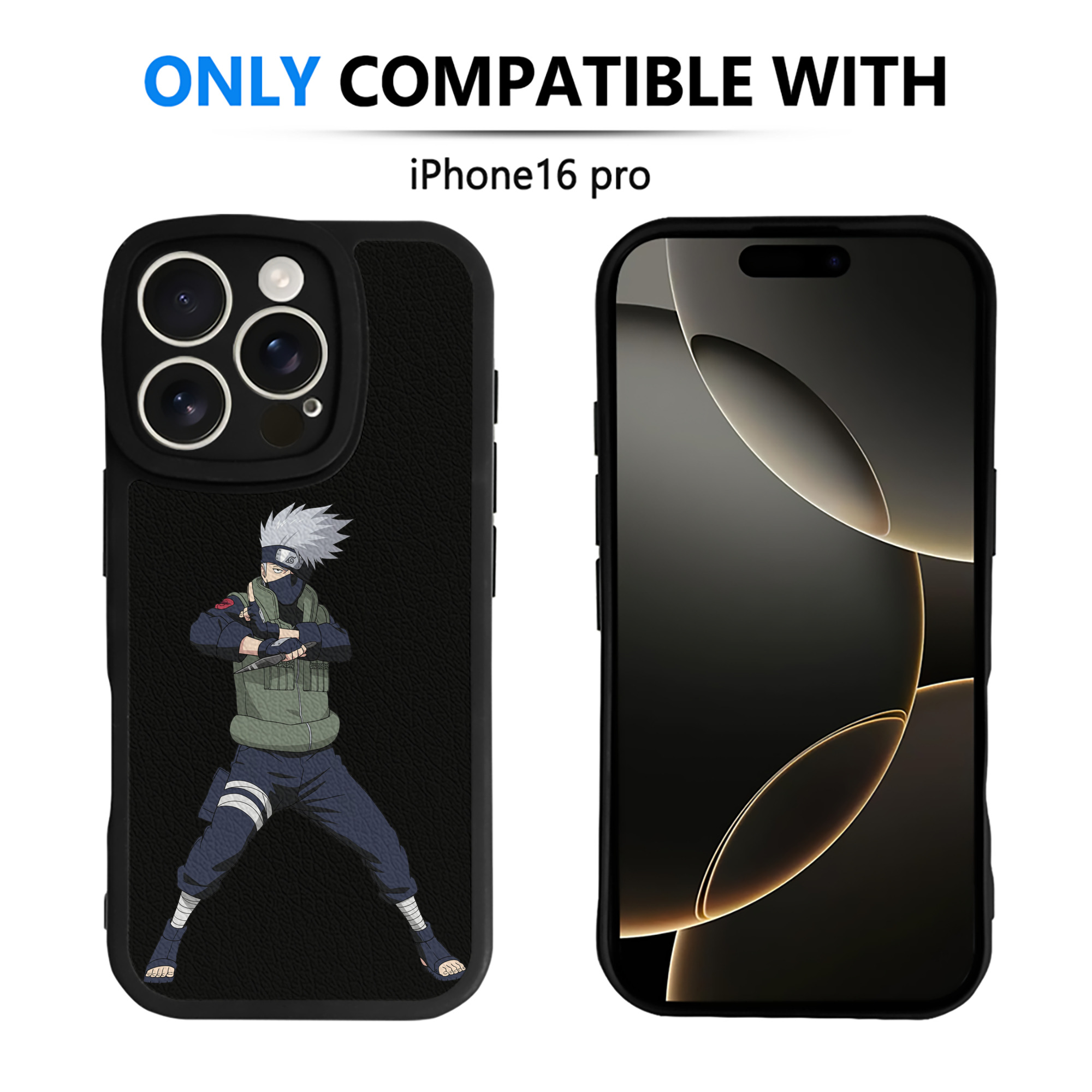（画像用） NARUTO -ナルト- はたけ カカシ Hatake Kakashi 【iPhone 16シリーズ対応】シリコンスマホケース（レザー調） 材質：シリコン